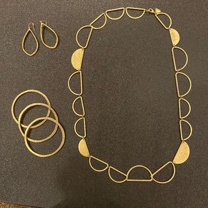 Silpada 3 pc set Brass necklace, bangle bracelets, and earrings